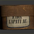 Brown Oval Shaped Wooden Box Industrial Equipment With Medical Lappel Label