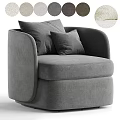 Modern Gray Single Sofa With Comfortable Upholstery And Decorative Pillows