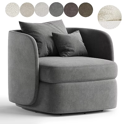 Modern Gray Single Sofa With Comfortable Upholstery And Decorative Pillows 3d model