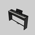 Black Electric Piano With Keyboard Stand And Pedals For Musical Instruments