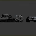 Various Military Vehicle Tank Models Displayed in Gray Color with Detailed Designs