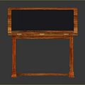 Wooden Drawing Board Stand With Black Surface And Stable X Shaped Frame For Home Use