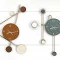 Light Luxury Clock Wall Clock Combination 3d model
