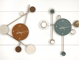 Light Luxury Clock Wall Clock Combination 3d model