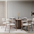 New Chinese Dining Table and Chair Combination Dining Table and Chair 3d model