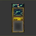 Colorful Computer Arcade Cabinet With Gaming Screen And Lucky Coin Slot Design