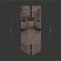 Abstract Metallic 3D Model Featuring Drawer Compartments And Circular Protrusions