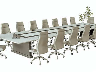 Modern Conference Table and Chair Combination Rotating Office Chair Conference Table 3d model