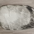 Modern Shaped Rug With Gray White Textured Design For Home Interior Decor