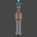 Futuristic Detailed Orange Sci-Fi Mechanical Vehicle with Thrusters Legs and 113UPZ Design