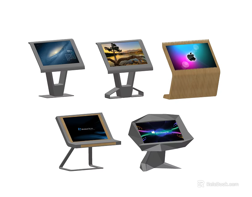 Public Facility Information Kiosks With Various Modern Designs For Public Use 3d model 
