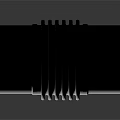 Transparent Cylindrical Ribbed Equipment On Smooth Black Surface With Reflection