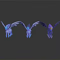 Winged Horse Fantasy Figures In Blue White Black And Purple Colors