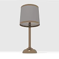 Modern Table Lamp With Gold Base And Gray Fabric Lampshade For Living Room
