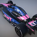 Pink And Blue F1 Car With BWT Logo Racing Design And Aerodynamic Features