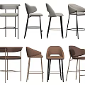 Various Style Bar Stools With Upholstered Seats And Metal Frames In Different Colors