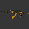 Modern Orange And Black Tactical Rifle With Futuristic Design And Ergonomic Features