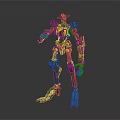 Humanoid Robot With Black And Gold Mechanical Structure And Articulated Limbs