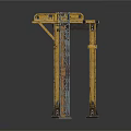 Industrial Metal Equipment Structure With Yellow Frame Platform And Support Beams