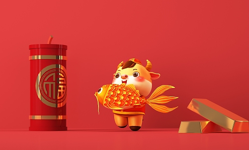 Modern Cartoon Character Year of the Ox Image 3d model