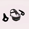 VR Headset With Wireless Controllers Adjustable Headband For Immersive Gaming 3d model