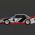 Porsche Racing Car Model With White Black Red Body Number 4 Rear Spoiler And Antenna