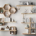 Modern Wall Shelf Bookshelf 3d model
