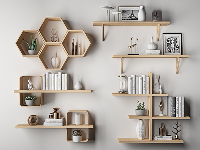 Modern Wall Shelf Bookshelf 3d model