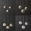Modern Decorative Pendant Lights With Geometric And Spherical Glass Metallic Designs