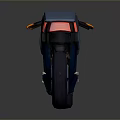 Futuristic Motorcycle With Sleek Blue And White Body And Digital 21 Design Elements