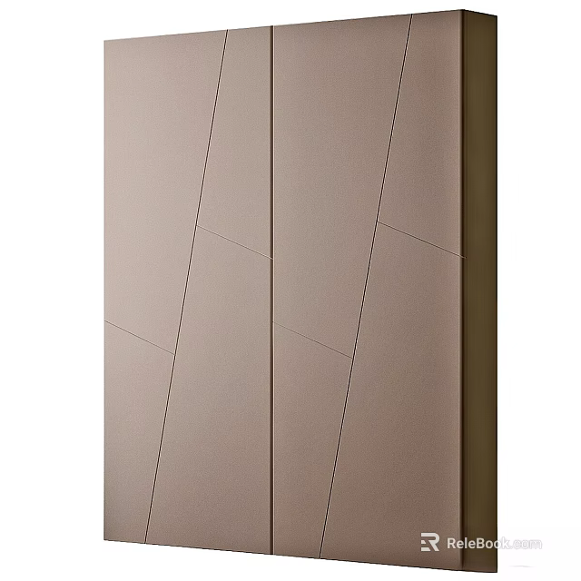 Light Brown Decorative Panel With Geometric Lines For Modern Wall Design And Texture 3d model 