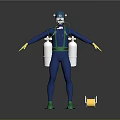 Scuba Diving Gear With Blue Suit Dive Mask Oxygen Tanks Flippers And Yellow Cylinder