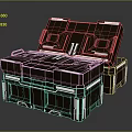 Modern Equipment Storage Cases With Metal Construction And Geometric Patterns