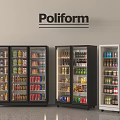 Poliform Glass Door Refrigerators Display Drinks And Food In Black And White Design