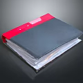 Red And Black Document Folder Organizer For Storing Papers And Files At Home 3d model