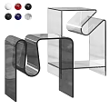 Modern Contemporary Side Tables With Unique Curved Design In Black And White Colors