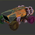 Orange Off Road Utility Vehicle With Large Tires 3d model