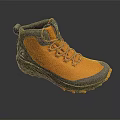 Orange and Gray High Top Hiking Shoes with Orange Laces and Grip Sole