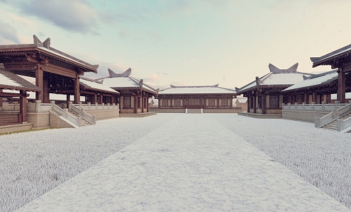 chinese style architecture of han dynasty 3d model