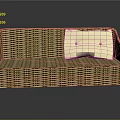 Wicker Sofa With Light Colored Cushion For Cozy Living Room Furniture