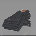Dark Blue Stacked Jeans With Tags On Top For Fashion Apparel