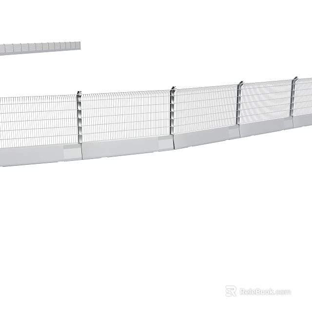 Modern Metal Mesh Fence With Safety Design For Outdoor Boundary Protection 3d model 