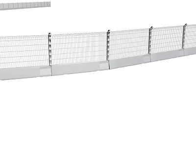 Modern Metal Mesh Fence With Safety Design For Outdoor Boundary Protection 3d model