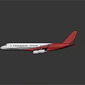 Modern Passenger Plane With Red And White Livery And Four Engines Design