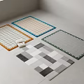 Modern Carpet Fabric Carpet Square Carpet 3d model