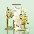 Linsi Aesthetic Floral Installation With Bamboo Yellow Flowers And Green Decorations