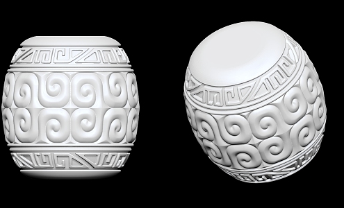 New Chinese Style Sculpture Hipple Beads 3d model