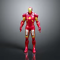 Iron Man Action Figure With Red And Gold Armor Standing Pose 3D Rendering 3d model