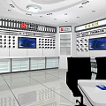 Modern Control Room Interior With Multiple Display Screens Control Panels And Workstations