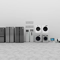 Various Modern Home Appliances Including Refrigerators Washing Machines Ovens And Air Conditioners On